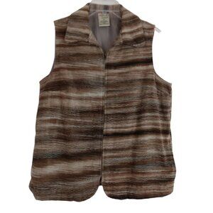 Allison Daley | Vintage  Brown Tan Textured Front Zip Vest | Size 10